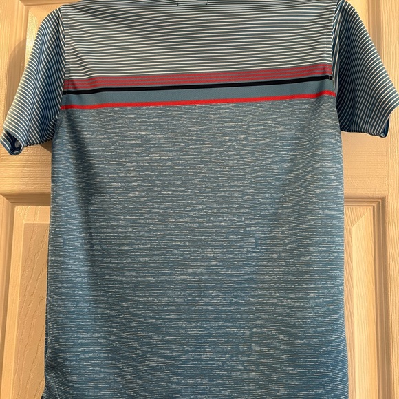 EUC Boys CHAPS Performance Short Sleeve Polo, Blue, Red & Light Blue - Picture 4 of 4